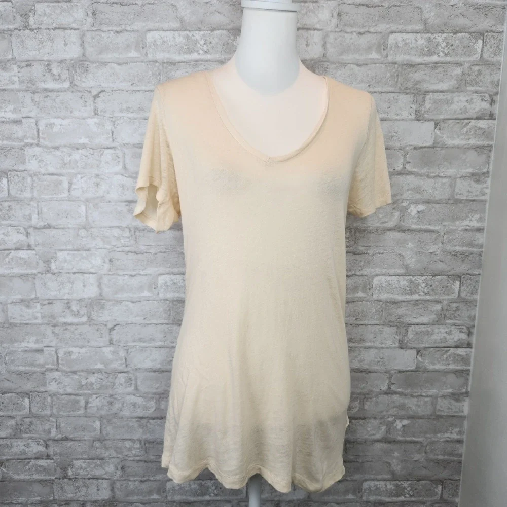 J. Crew Painter T Tshirt Creamy Butter Yellow Cotton Casual Medium